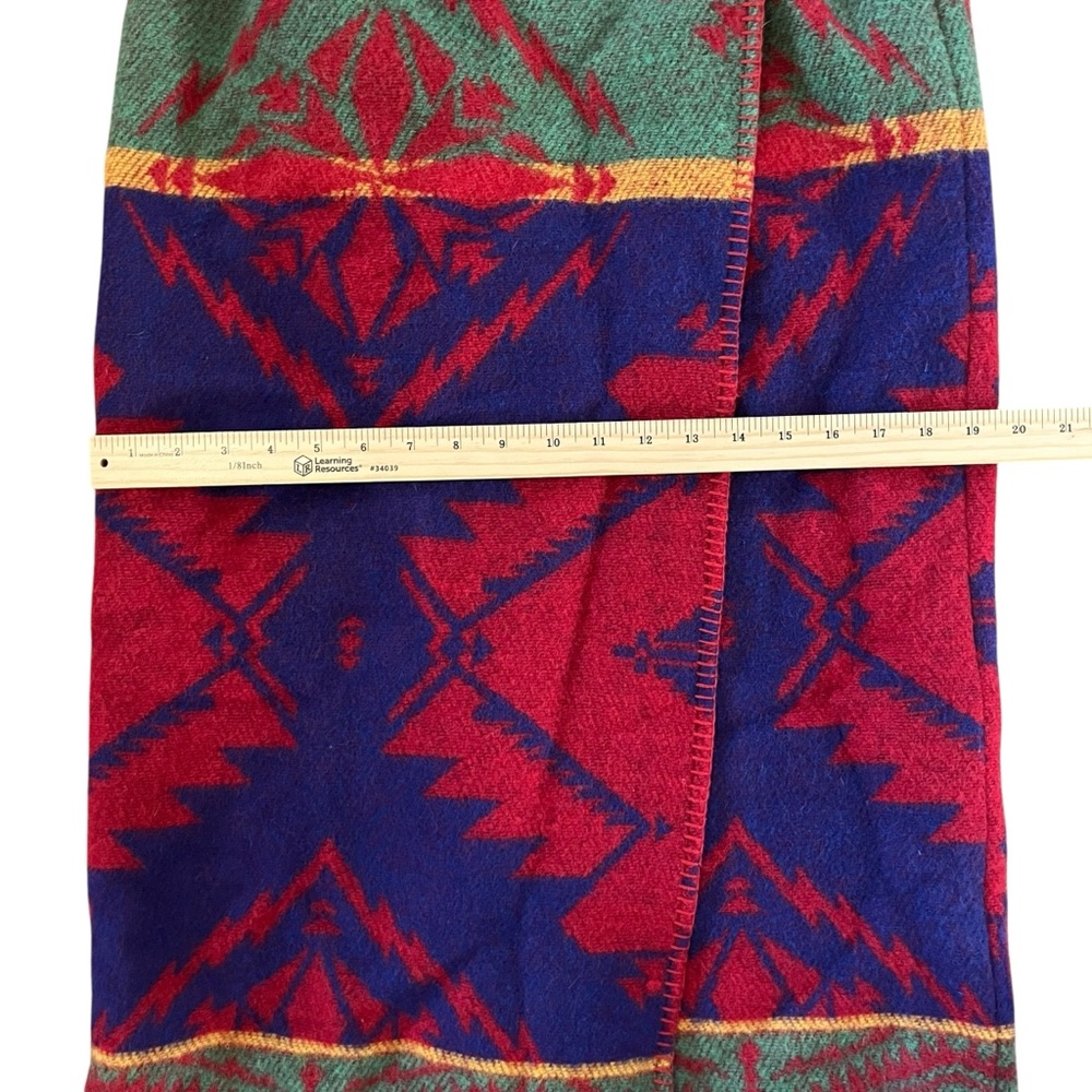 Vintage Ralph Lauren Country Wool Wrap Skirt - Southwestern - Navajo Print - Picture 15 of 16